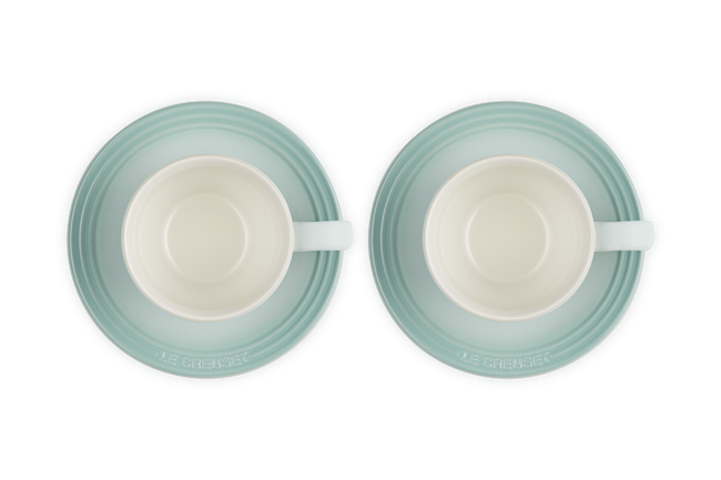 Stoneware Set of 2 Cups and SaucersSage image number 4